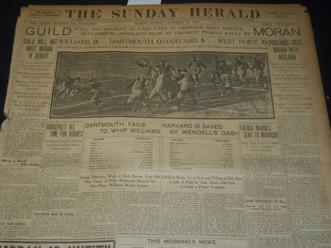 1906 OCTOBER 28 THE BOSTON HERALD - HARVARD 5 WEST POINT 0 - DARTMOUTH 0 - BH 93