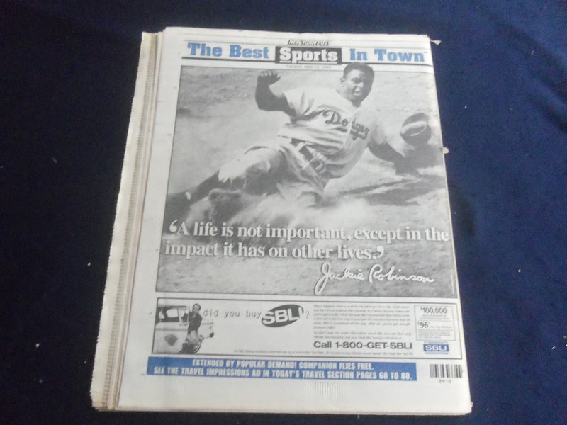 1997 APRIL 15 NEW YORK POST NEWSPAPER- JACKIE ROBINSON 50TH ANNIVERSARY- NP 5658