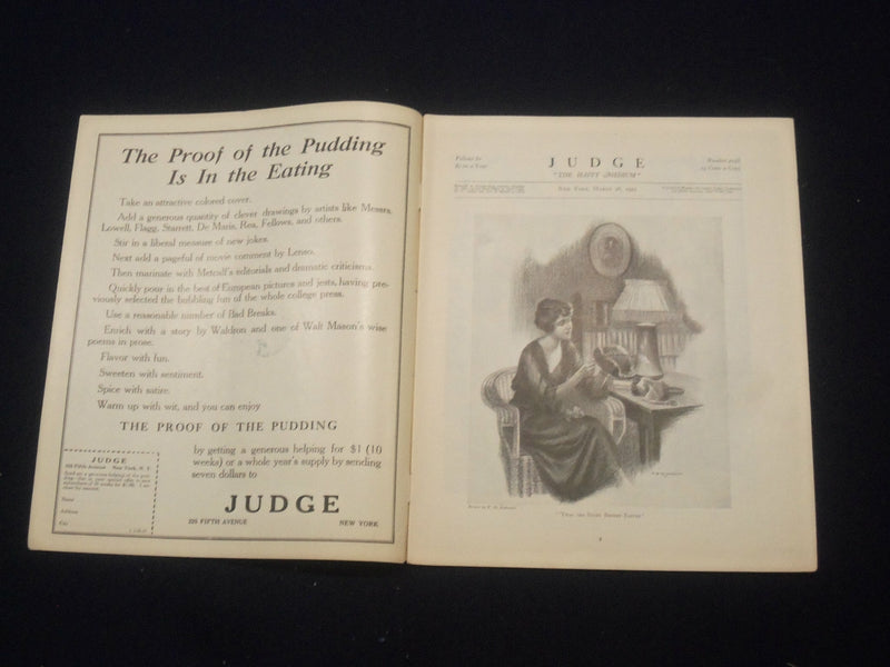 1921 MARCH 26 JUDGE MAGAZINE - HAZED - ILLUSTRATIONS & STORIES- ST 6881