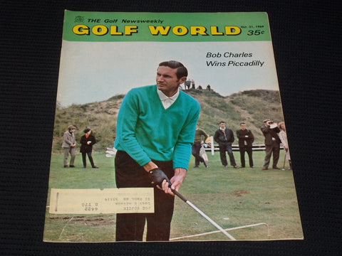 1969 OCTOBER 21 GOLF WORLD MAGAZINE - BOB CHARLES FRONT COVER - E 6529