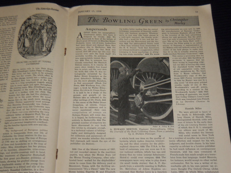 1937-1938 THE SATURDAY REVIEW MAGAZINE LOT OF 6 ISSUES - SINCLAIR LEWIS- O 2379A