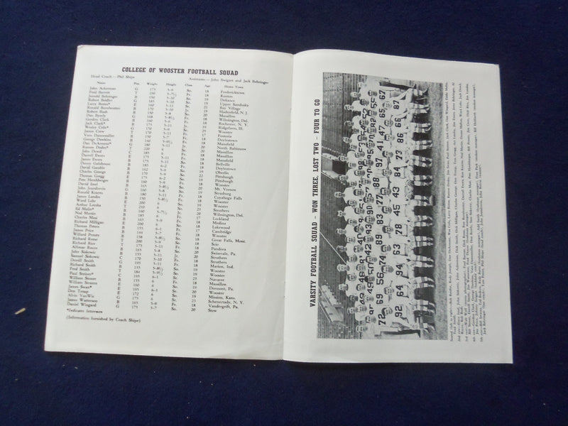 1951 OCTOBER 27 HIGH SCHOOL FOOTBALL PROGRAM - AKRON VS. WOOSTER - J 8450