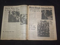 1963 NOV 28 CHICAGO SUN-TIMES NEWSPAPER- LBJ STATE OF THE UNION ADDRESS- NP 8046