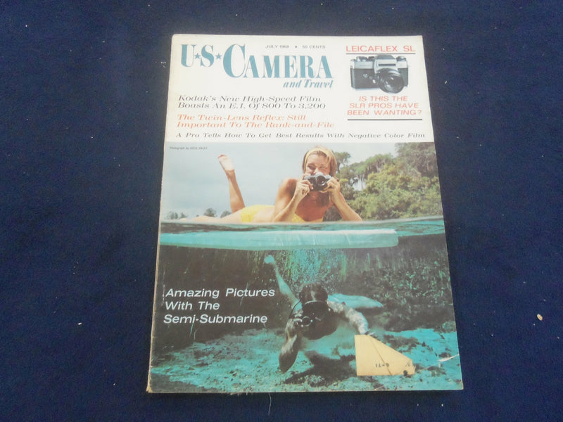 1968 JULY U.S CAMERA AND TRAVEL MAGAZINE- PICTURES WITH SEMI-SUBMARINE- SP 4714D