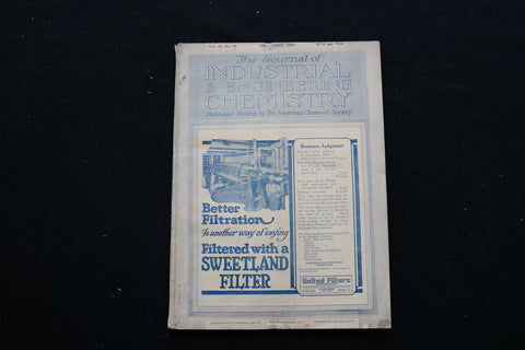 1920 DEC THE JOURNAL OF INDUSTRIAL & ENGINEERING CHEMISTRY MAGAZINE - E 10251