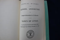 1929 UPTON TOWN OFFICERS ANNUAL REPORT SOFTCOVER BOOK - K 873