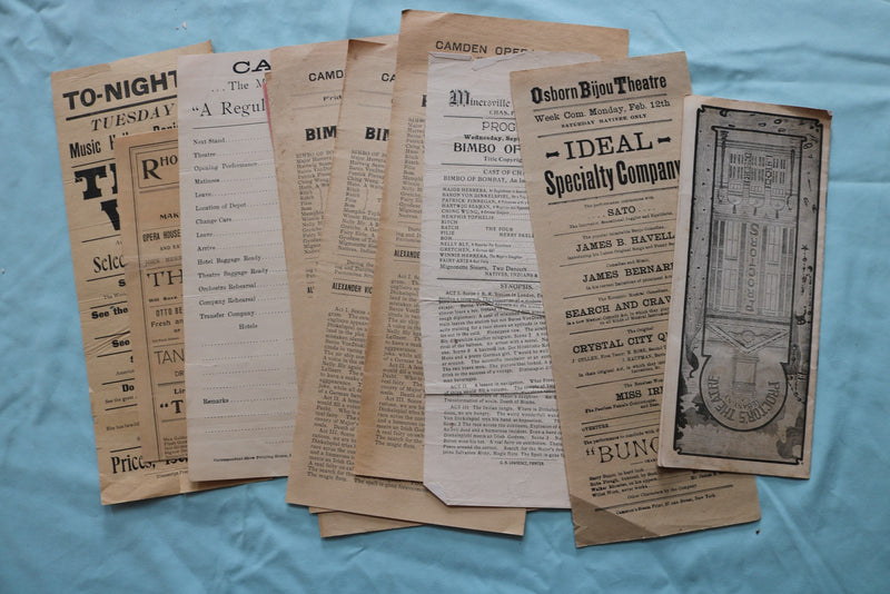 1890'S-1900'S EARLY THEATRE BROADSIDES - 75+ PIECES - GREAT LOT - K 3327
