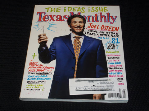2009 MAY TEXAS MONTHLY MAGAZINE - JOEL OSTEEN FRONT COVER - E 7600