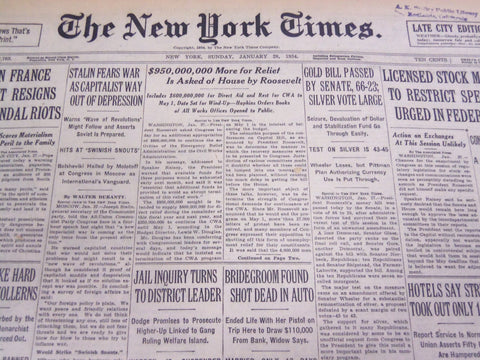 1934 JANUARY 28 NEW YORK TIMES - GOLD BILL PASSED BY SENATE - NT 4209