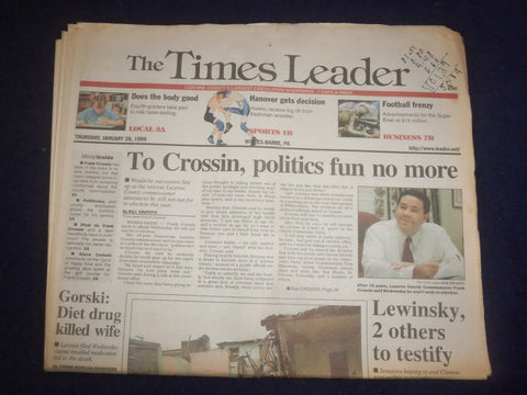 1999 JAN 28 WILKES-BARRE TIMES LEADER - LEWINSKY, 2 OTHERS TO TESTIFY - NP 8239