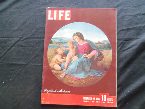 1942 DECEMBER 28 LIFE MAGAZINE - RAPHAEL'S MADONNA - L 319
