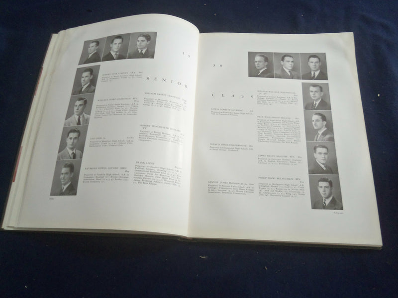1938 LIBER BRUNENSIS BROWN UNIVERSITY YEARBOOK - PROVIDENCE, RI - YB 2644