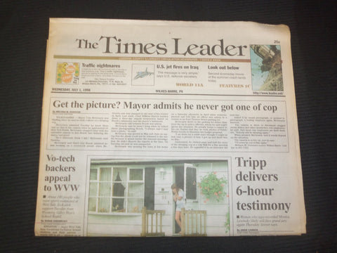 1998 JULY 1 WILKES-BARRE TIMES LEADER - LINDA TRIPP 6-HOUR TESTIMONY- NP 7510