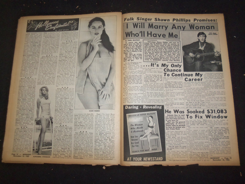 1965 NOV 15 MIDNIGHT NEWSPAPER - PATSY SNELL: NEED MAN WHO SATISFIES ME- NP 7354