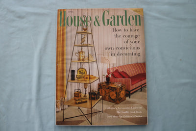 1958 APRIL HOUSE & GARDEN MAGAZINE - CONTEMPORARY MODERN ROOM COVER - E 26518