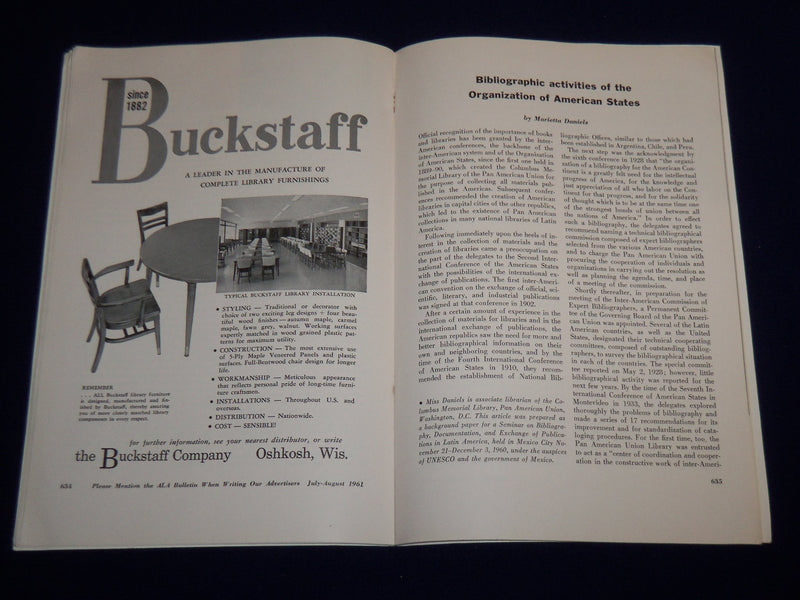 1961 JULY-AUGUST ALA BULLETIN - FIRST REPORT OF THE MISSION TO THE USSR - K 522