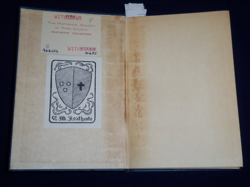 1937 THE WOODROW WILSONS BOOK BY ELEANOR WILSON MCADOO - KD 703I