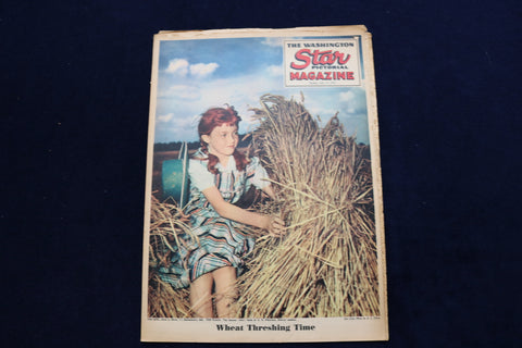1952 JULY 13 WASHINGTON STAR PICTORIAL MAGAZINE - WHEAT THRESHING - E 23324