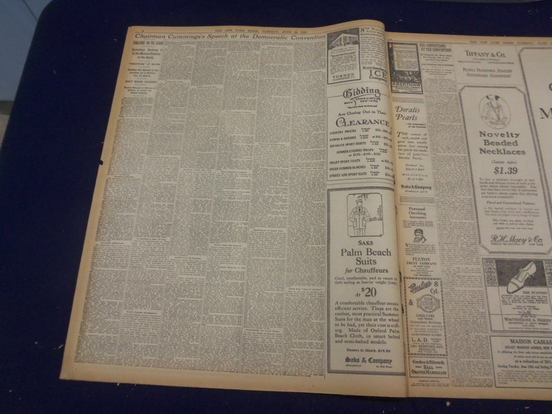 1920 JUNE 29 NEW YORK TIMES - DEMOCRATS WILDLY ACCLAIM WILSON - NT 9117