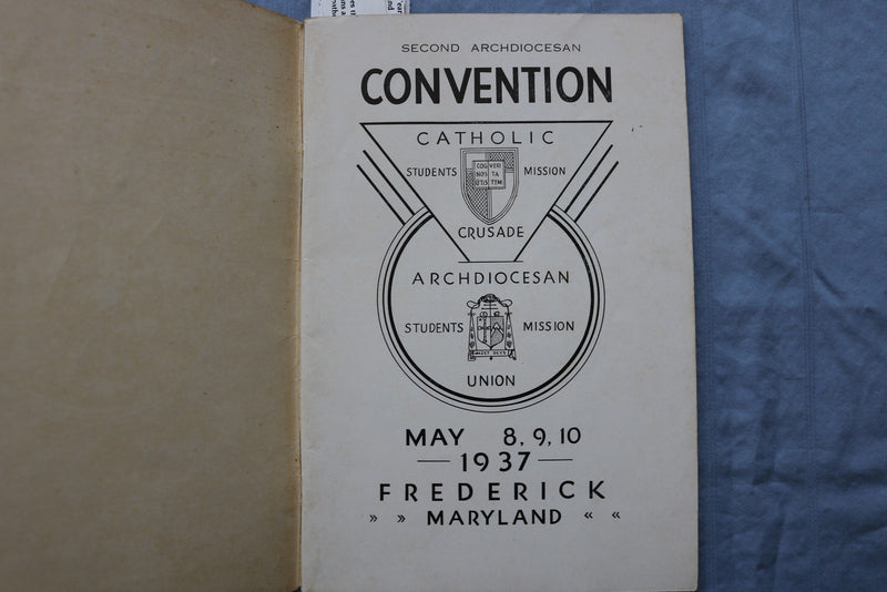 1937 CATHOLIC STUDENTS MISSION CONVENTION PROGRAM - AUTOGRAPHS - K 3119