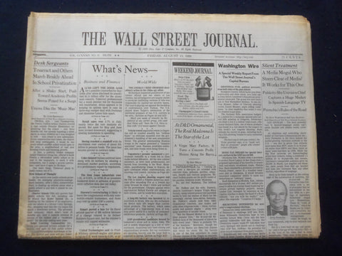 1999 AUG 13 THE WALL STREET JOURNAL - JERRY PERENCHIO, MEDIA MOGUL - WJ 328