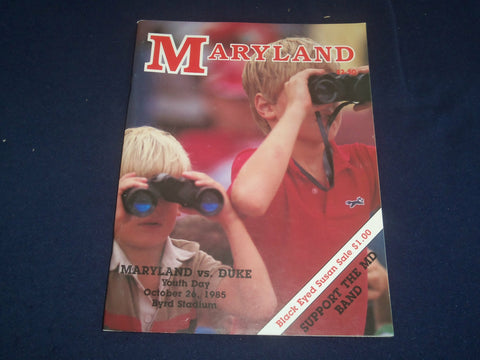 1985 OCT 26 UNIVERSITY OF MARYLAND VS DUKE UNIVERSITY FOOTBALL PROGRAM- ST 4974Y