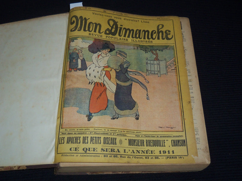 1911 MON DIMANCHE REVUE POPULAIRE ILLUSTREE FRENCH BOUND VOLUME - KD 3352G