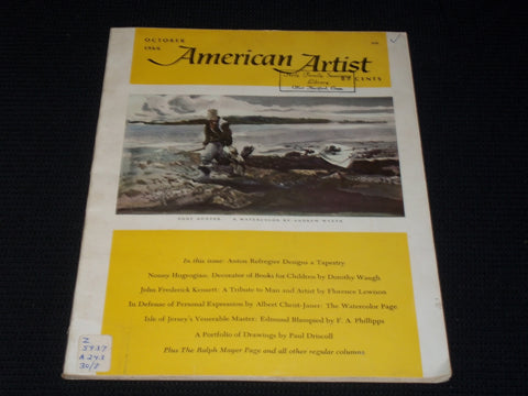 1966 OCTOBER AMERICAN ARTIST MAGAZINE VERY NICE ART COVER & CONTENT - E 2119