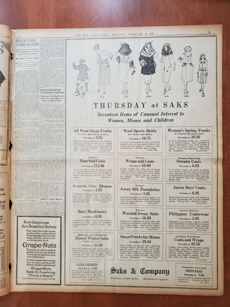 1921 FEBRUARY 3 NEW YORK TIMES - PALMER BANS WHOLESALE LIQUOR RELEASES - NT 8112