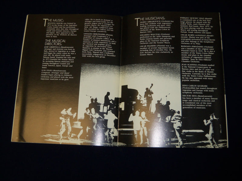 1986 TANGO ARGENTINO DANCE PROGRAM - NICE PHOTOS - MEL HOWARD - DONALD - J 5118
