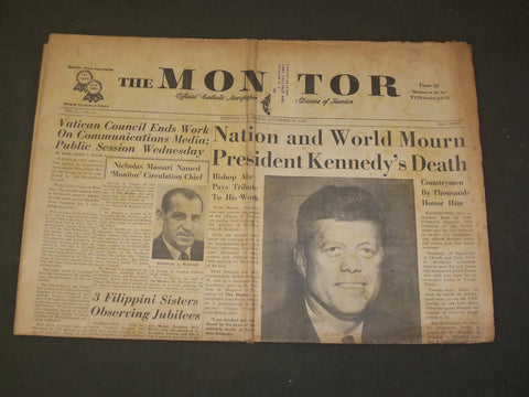 1963 NOV 29 THE MONITOR NEWSPAPER - NATION/WORLD MOURN KENNEDY'S DEATH - NP 3304