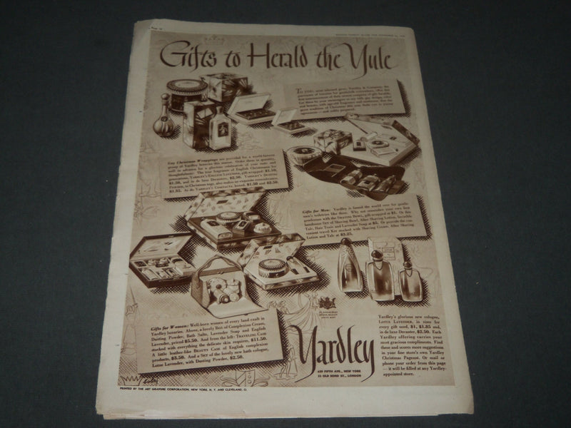 1939 NOVEMBER 26 BOSTON GLOBE PICTORIAL MAGAZINE - THANKSGIVING - NP 2936