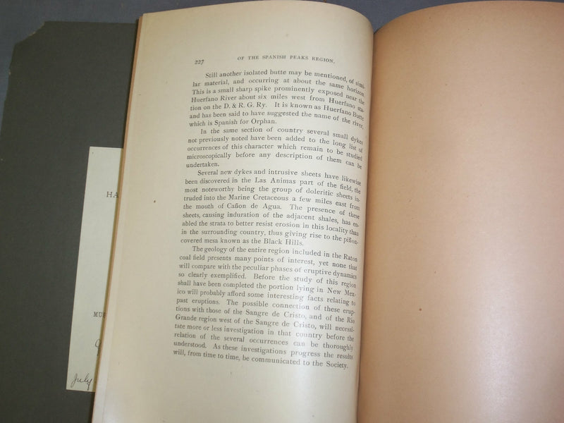 1889 ADDITIONAL NOTES ON THE ERUPTIONS OF THE SPANISH PEAKS REGION - J 4897