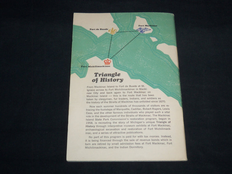 1962 MACKINAC ISLAND HISTORIC GUIDEBOOK - FORT MACKINAC - SOFTCOVER - J 8674