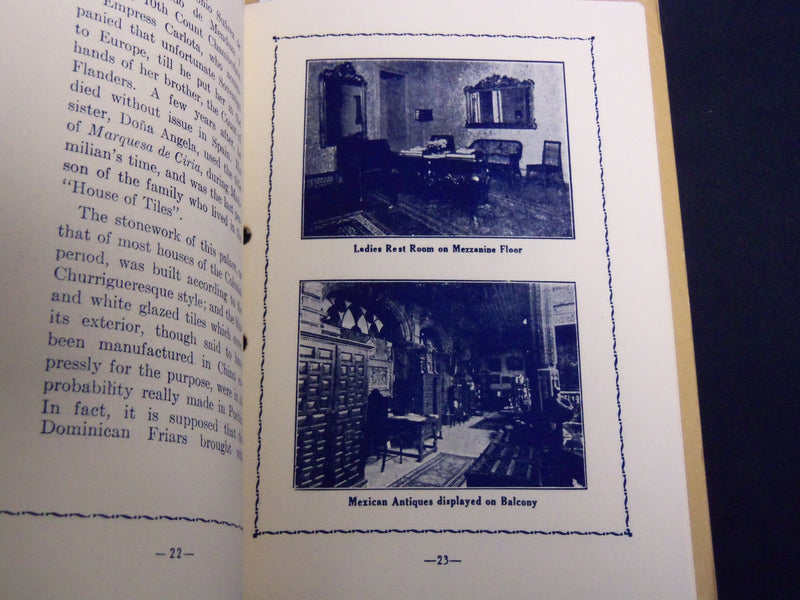 1936 THE HOUSE OF TILES - SANBORNS - MEXICO - SOFTCOVER BOOK - J 8190