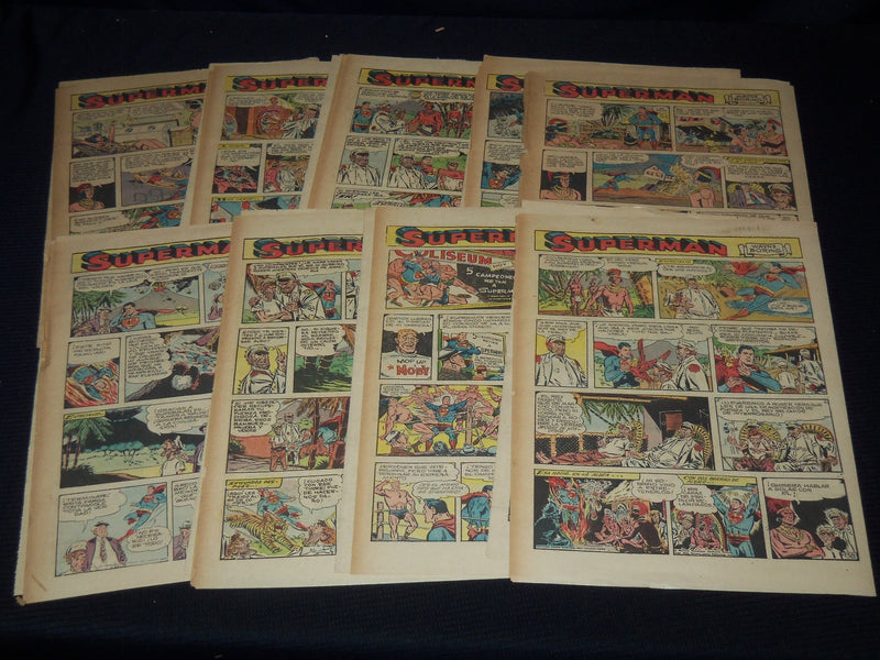 1955 DIARIO DE COSTA RICA SUNDAY COLOR COMCIS LOT OF 9 - SUPERMAN - NP 2152U