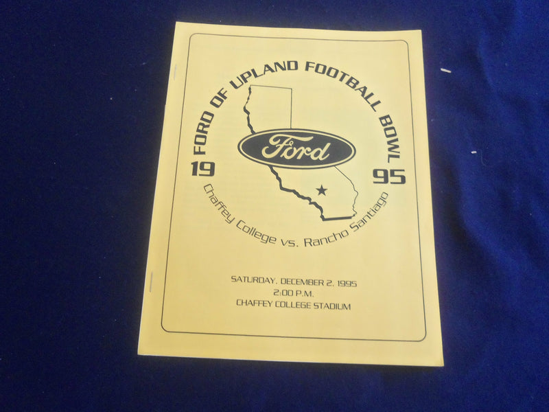 1995 DEC 2 FORD OF UPLAND BOWL PROGRAM -CHAFFEY VS. RANCHO SANTIAGO - ST 6362C