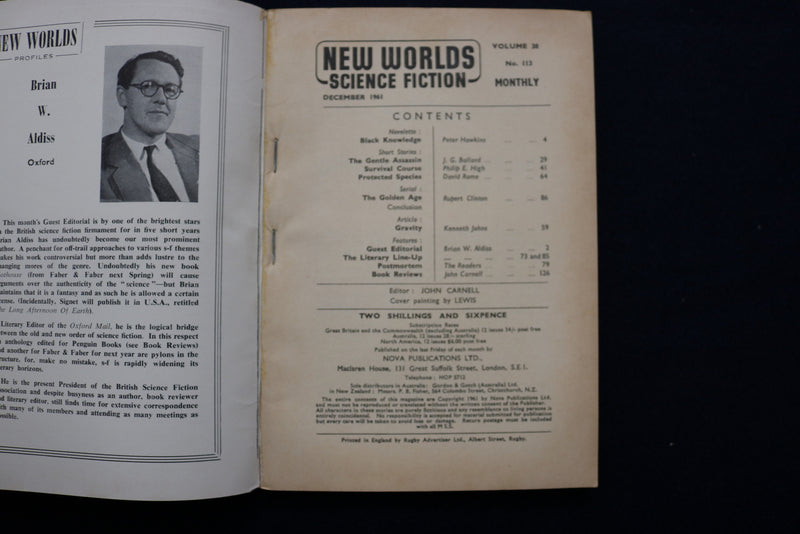 1961 DECEMBER NEW WORLDS SOFTCOVER DIGEST MAGAZINE- VOLUME 38, NUMBER 113- K 446