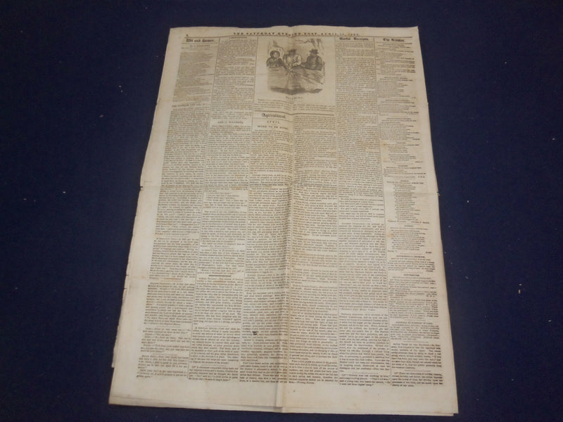 1857 APRIL 18 THE SATURDAY EVENING POST NEWSPAPER - THE ATLANTIC CABLE - NP 5055