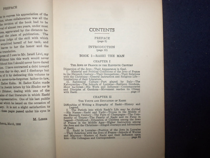 1948 RASHI HARDCOVER BOOK BY MAUREICE LIBER - TRANSLATED BY ADEL SZOLD - KD 9144
