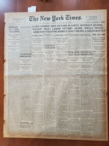 1917 NOVEMBER 13 NEW YORK TIMES - LLYOD GEORGE SEES VICTORY IN UNITY - NT 8068