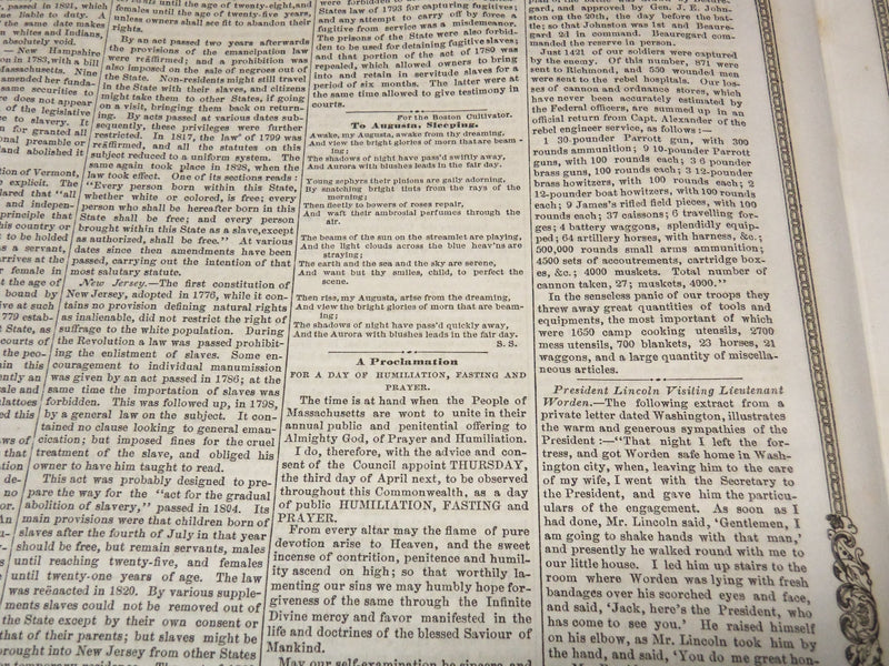 1862 MARCH 29 USS. MONITOR ILLUSTRATION - BOSTON CULTIVATOR NEWSPAPER - NP 4502A