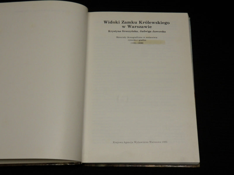 1985 WIDOKI SAMKU KROLEWSKIEGO W. WARSZAWIE HARDCOVER BOOK - POLISH - KD 1378C