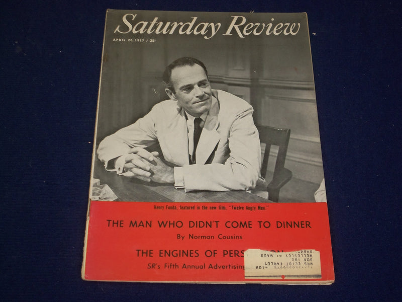 1957 APRIL 20 SATURDAY REVIEW MAGAZINE - HENRY FONDA - SP 9450