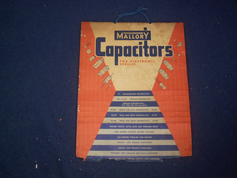 1950'S MALLORY CAPACITORS SERVICE CHART - J 6021