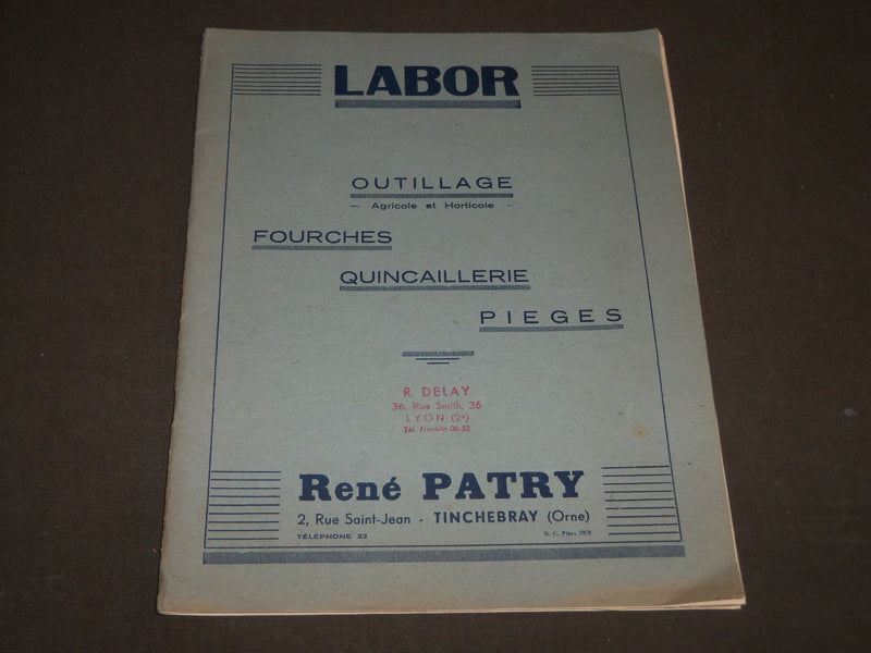 1930'S LABOR OUTILLAGE AGRICOLE ET HORTICOLE FOURCHES FRENCH CATALOGUE - FR 444