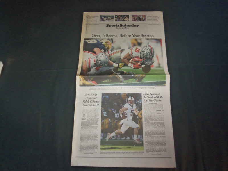 2016 JAN 2 NEW YORK TIMES SPORTS SUNDAY - OHIO STATE FIESTA BOWL WIN - NP 4024