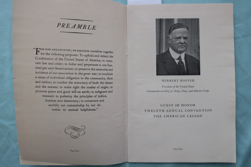 1930 AMERICAN LEGION BOSTON ANNUAL CONVENTION PROGRAMS - LOT OF 2 - K 3424