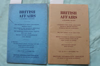 1959-1961 BRITISH AFFAIRS QUARTERLY MAGAZINE - LOT OF 2 - K 3263