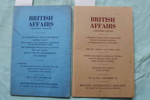 1959-1961 BRITISH AFFAIRS QUARTERLY MAGAZINE - LOT OF 2 - K 3263
